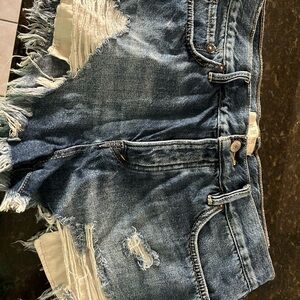 Distressed Denim Shorts